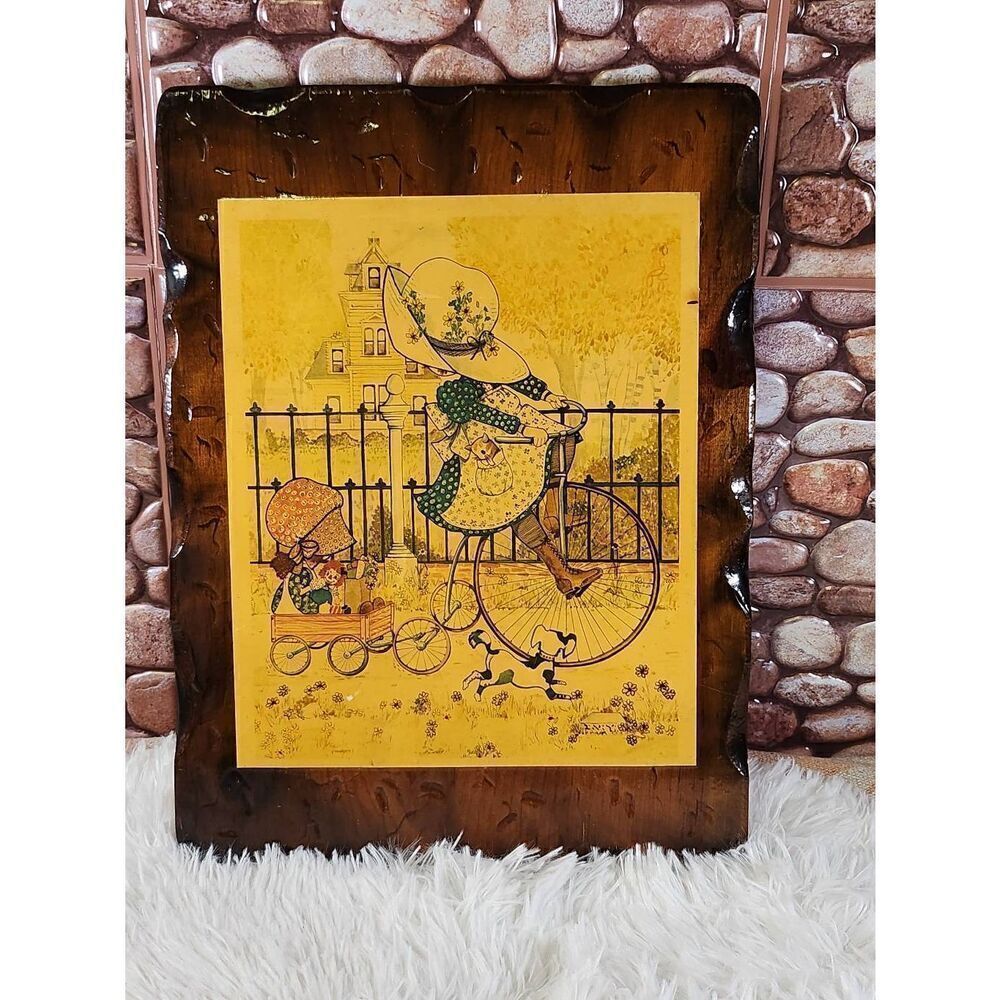 Holly Hobbie Decoupage Wooden Wall Plaque Decor
